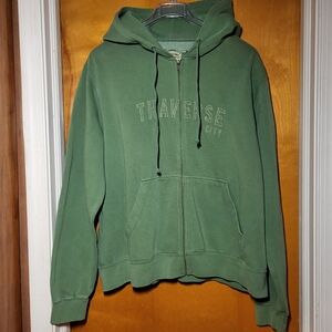 Traverse City Lime Green Zip-Up Hoodie